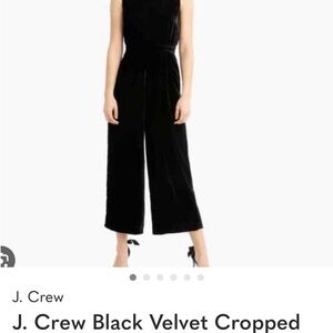 J Crew Black Velvet Jumpsuit 0